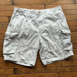 Polo Ralph Lauren Shorts Mens 38 White Cargo Classic Fit Preppy Heavy Logo